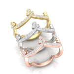 14k Gold Diamond Tiara Stackable Ring Wedding Band Ring ABB-188-D  - Abtin & Co.