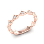 14k Gold Diamond Vintage Tiara Stackable Ring Wedding Band Ring ABB-185-D  - Abtin & Co.