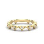 14k Gold Diamond Vintage Tiara Stackable Ring Wedding Band Ring ABB-185-D  - Abtin & Co.