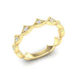 14k Gold Diamond Vintage Tiara Stackable Ring Wedding Band Ring ABB-185-D  - Abtin & Co.