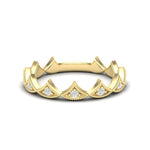 14k Gold Diamond Vintage Tiara Stackable Ring Wedding Band Ring ABB-185-D  - Abtin & Co.