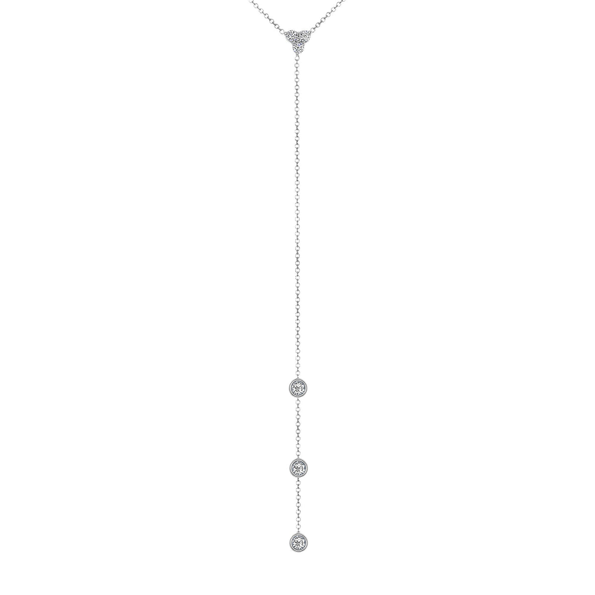 14K Gold Diamond Y-Necklace Lariat Necklace Necklace ABN-110-D  - Abtin & Co.