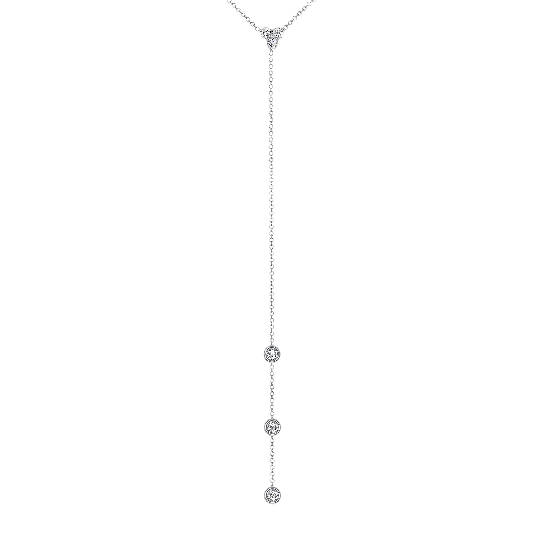 14K Gold Diamond Y-Necklace Lariat Necklace Necklace ABN-110-D  - Abtin & Co.