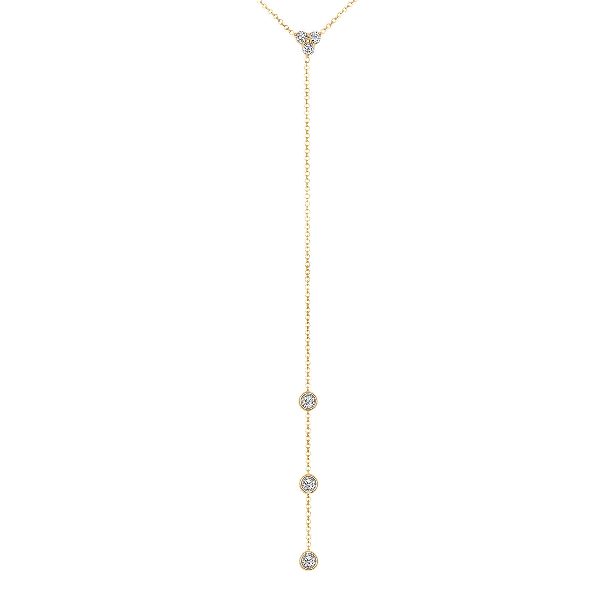 14K Gold Diamond Y-Necklace Lariat Necklace Necklace ABN-110-D  - Abtin & Co.