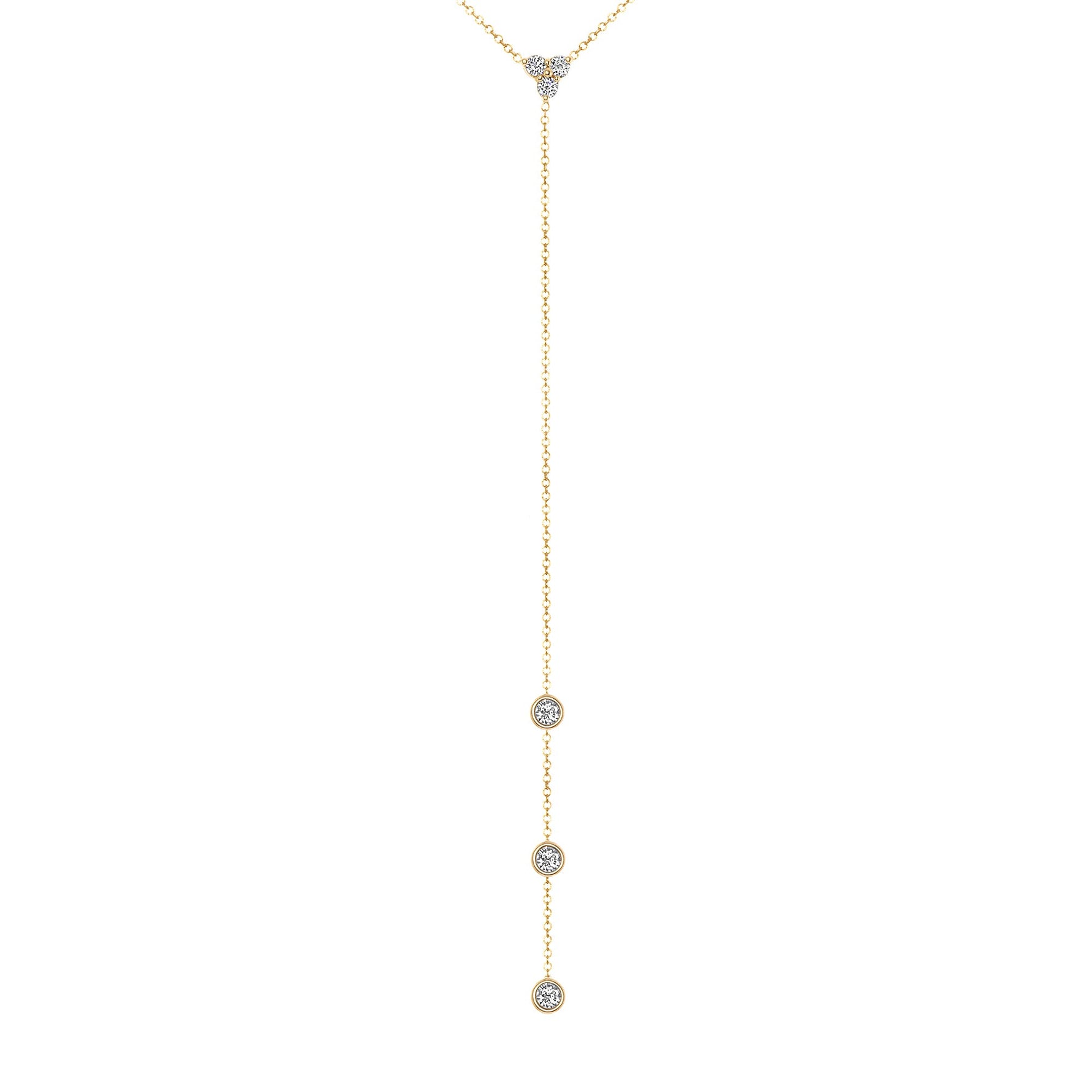 14K Gold Diamond Y-Necklace Lariat Necklace Necklace ABN-110-D  - Abtin & Co.
