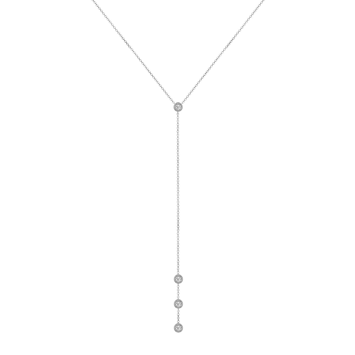 14K Gold Diamond Y-Necklace Lariat Necklace Necklace ABN-34.1-D  - Abtin & Co.