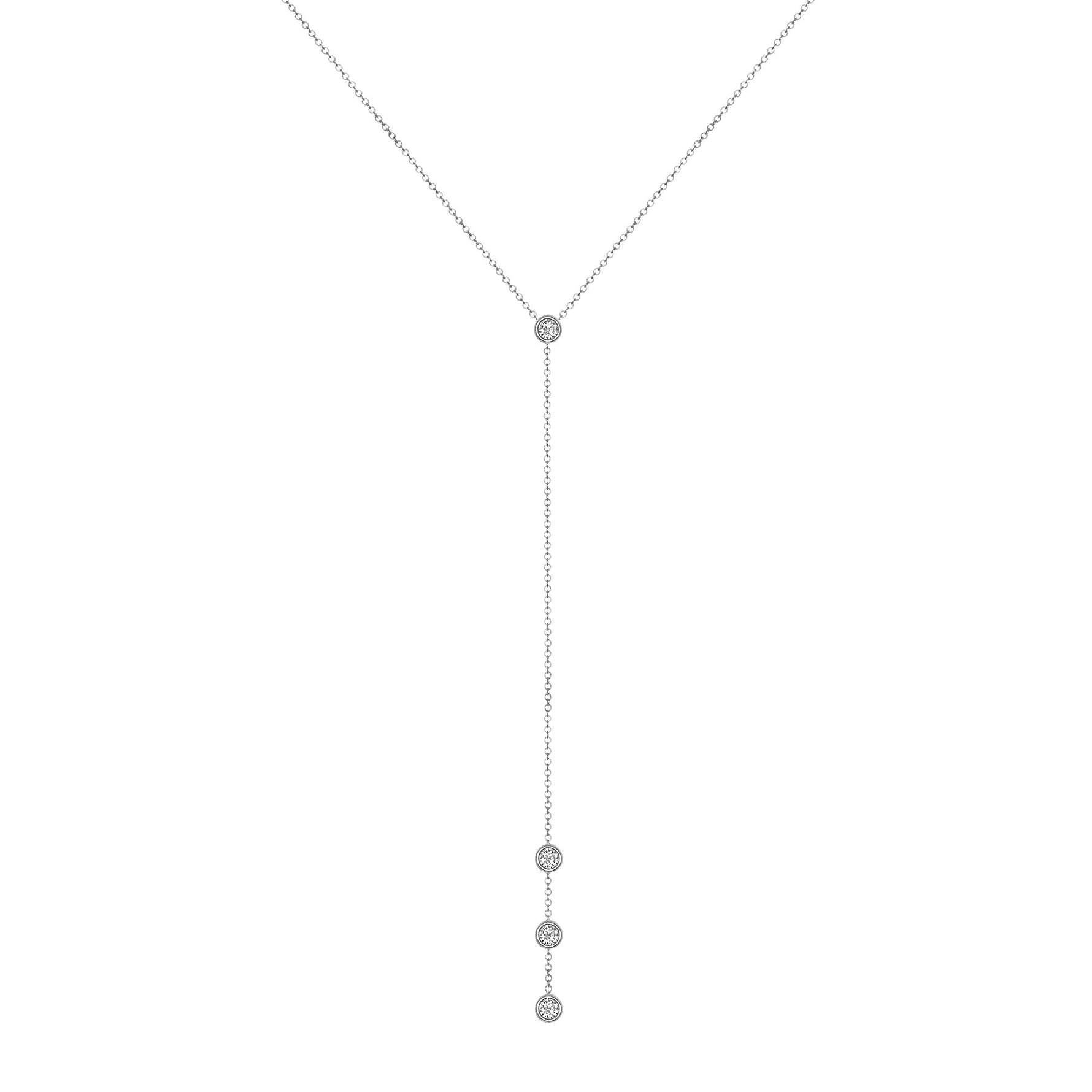 14K Gold Diamond Y-Necklace Lariat Necklace Necklace ABN-34.1-D  - Abtin & Co.