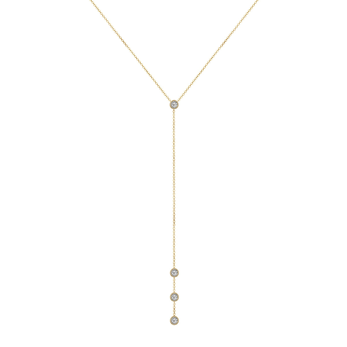 14K Gold Diamond Y-Necklace Lariat Necklace Necklace ABN-34.1-D  - Abtin & Co.