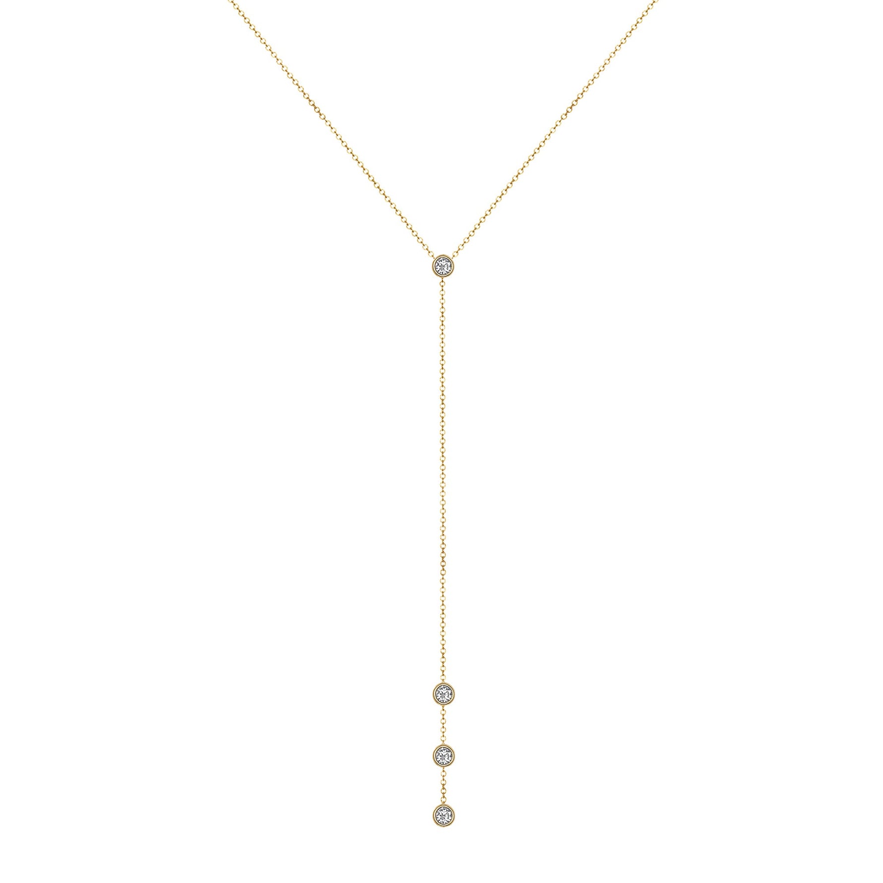14K Gold Diamond Y-Necklace Lariat Necklace Necklace ABN-34.1-D  - Abtin & Co.