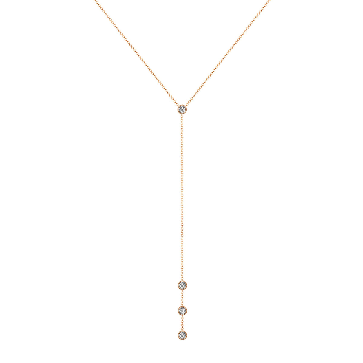 14K Gold Diamond Y-Necklace Lariat Necklace Necklace ABN-34.1-D  - Abtin & Co.