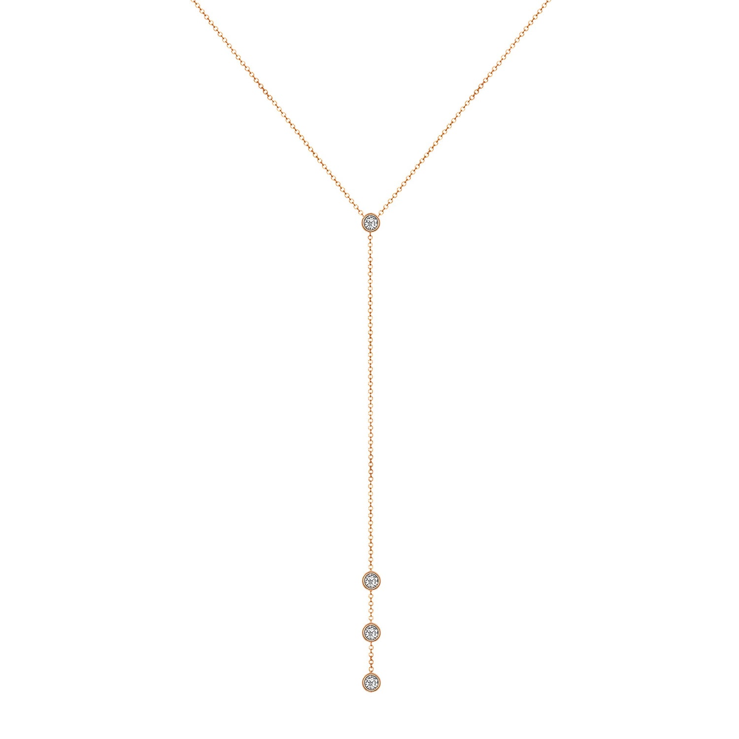 14K Gold Diamond Y-Necklace Lariat Necklace Necklace ABN-34.1-D  - Abtin & Co.