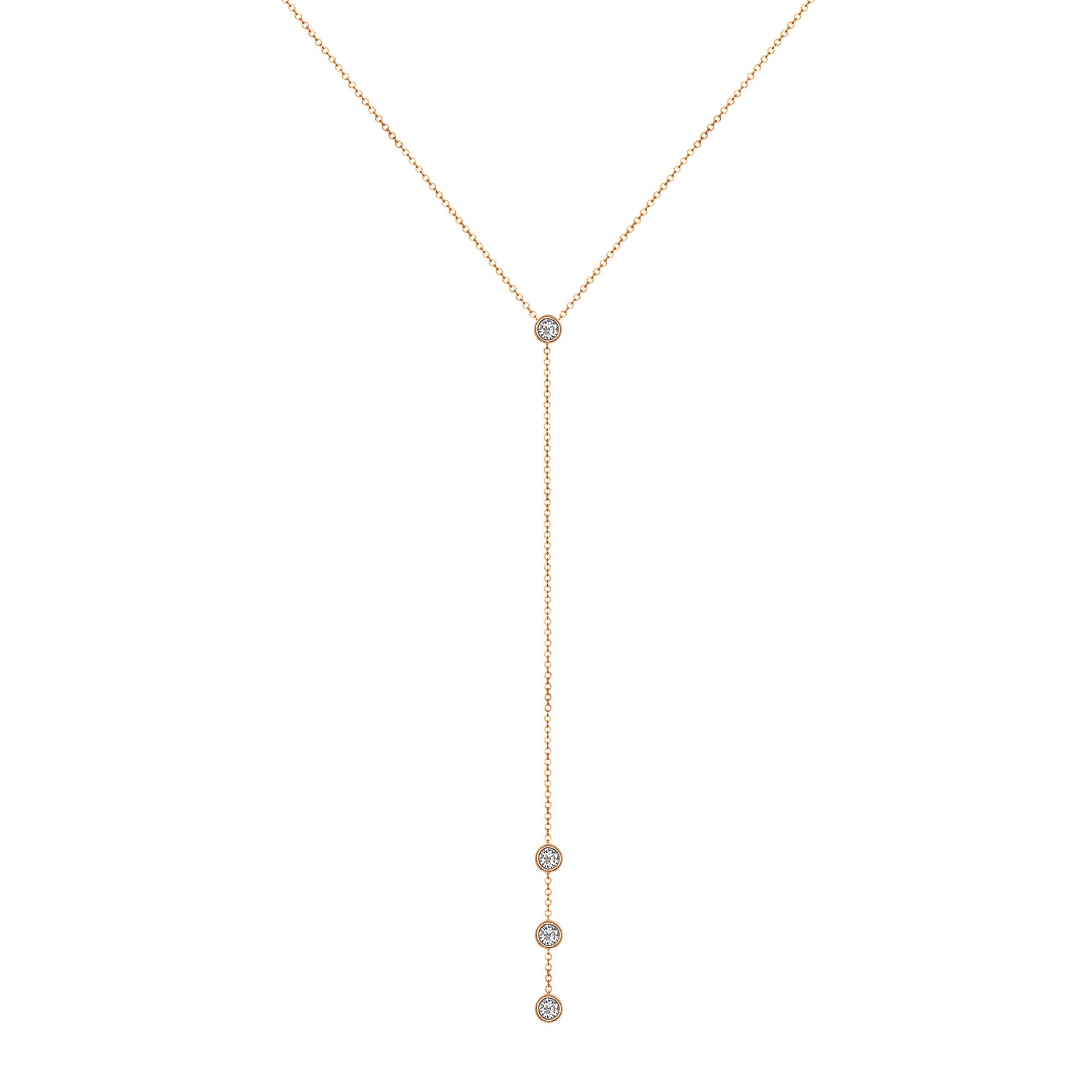 14K Gold Diamond Y-Necklace Lariat Necklace Necklace ABN-34.1-D  - Abtin & Co.