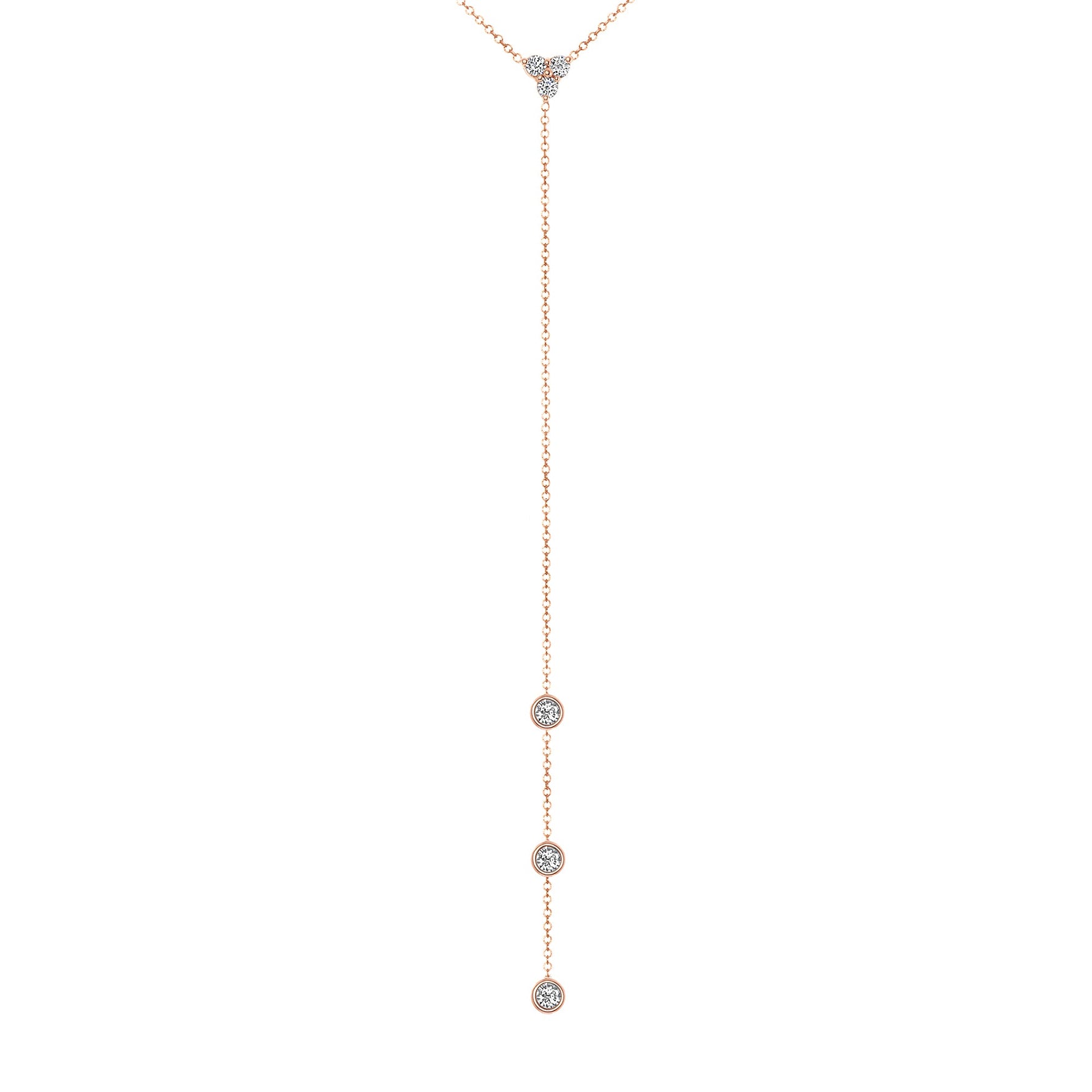 14K Gold Diamond Y-Necklace Lariat Necklace Necklace ABN-110-D  - Abtin & Co.