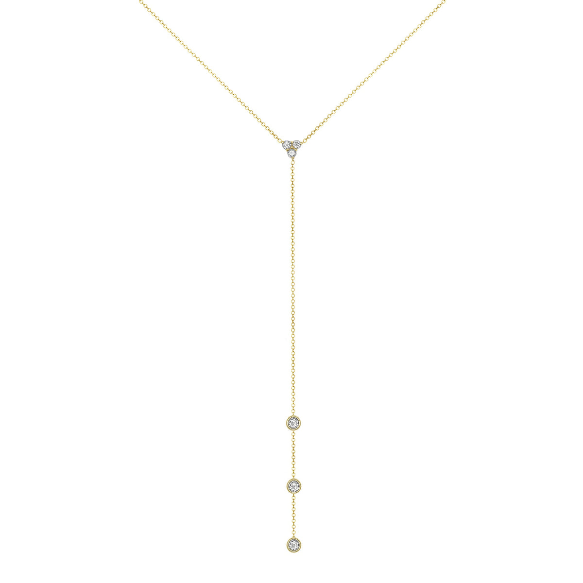 14K Gold Diamond Y-Necklace Lariat Necklace Necklace ABN-110-D  - Abtin & Co.