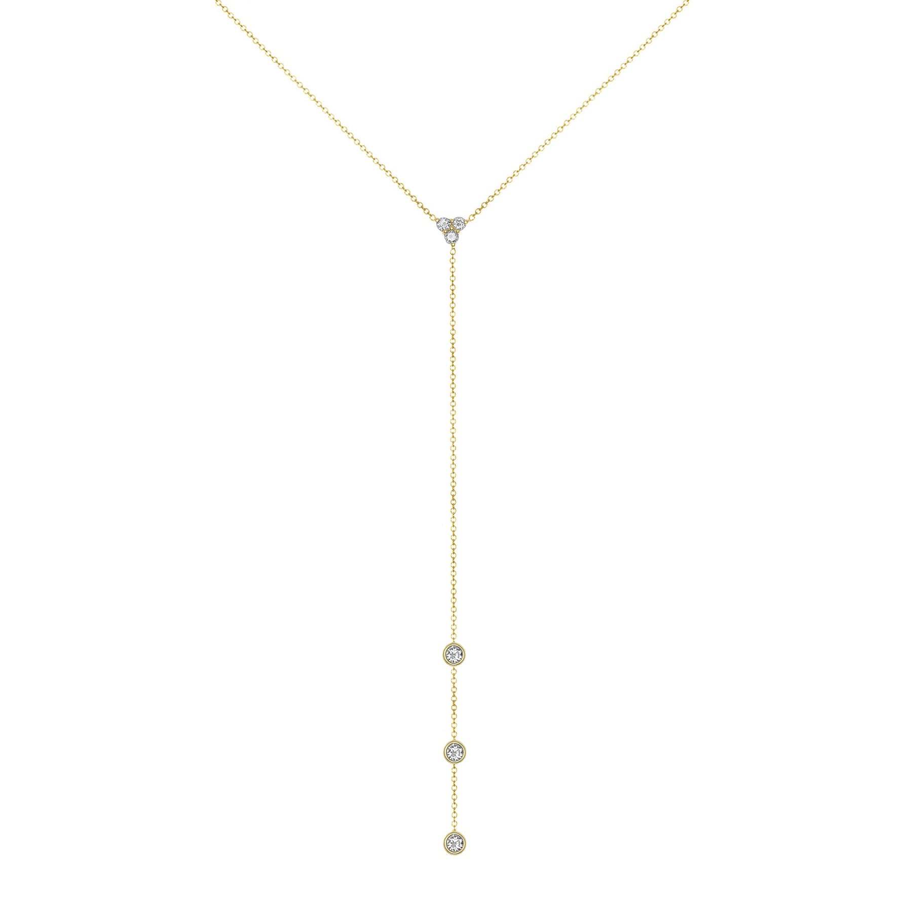 14K Gold Diamond Y-Necklace Lariat Necklace Necklace ABN-110-D  - Abtin & Co.