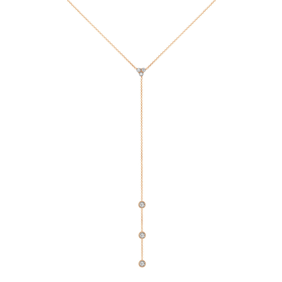 14K Gold Diamond Y-Necklace Lariat Necklace Necklace ABN-110-D  - Abtin & Co.