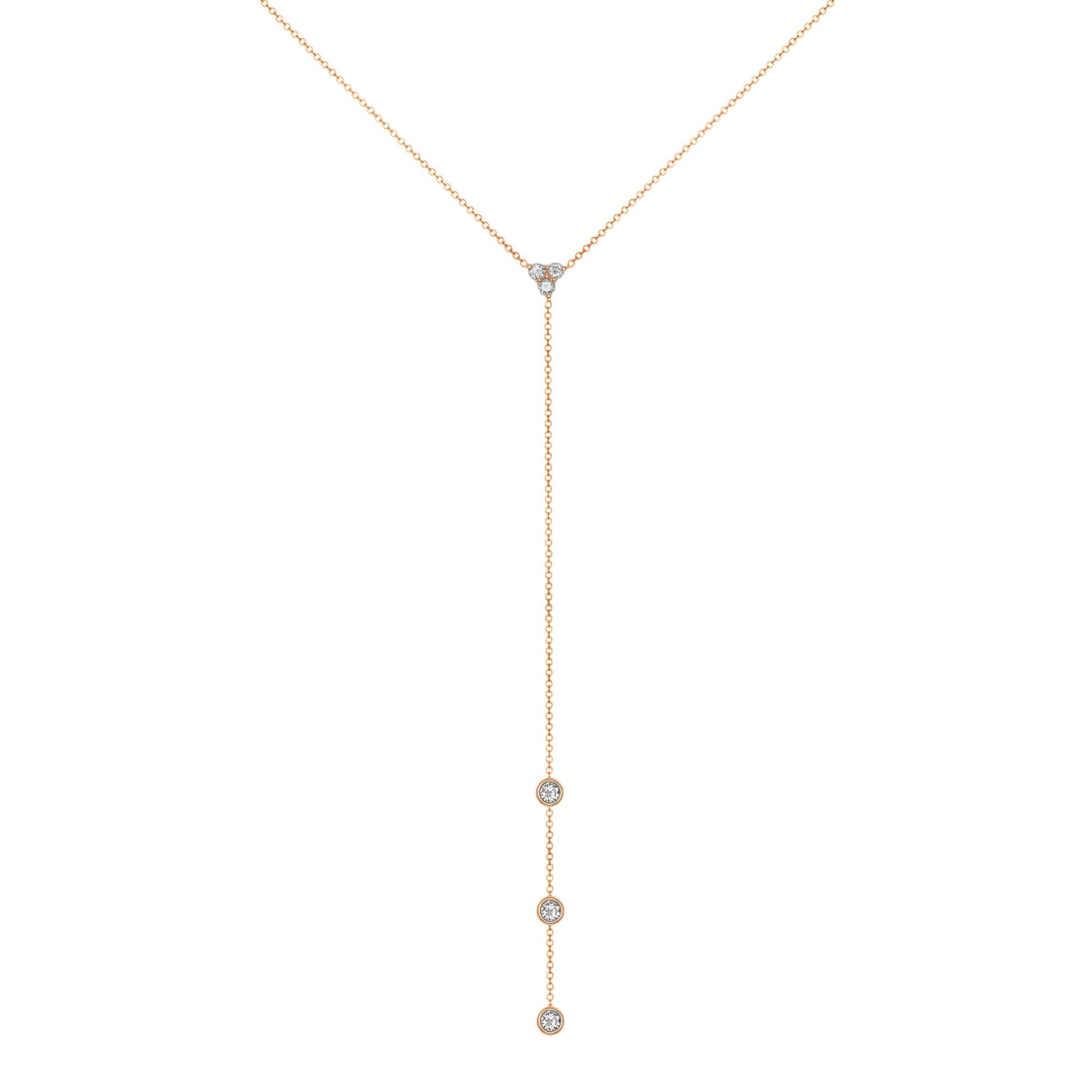 14K Gold Diamond Y-Necklace Lariat Necklace Necklace ABN-110-D  - Abtin & Co.