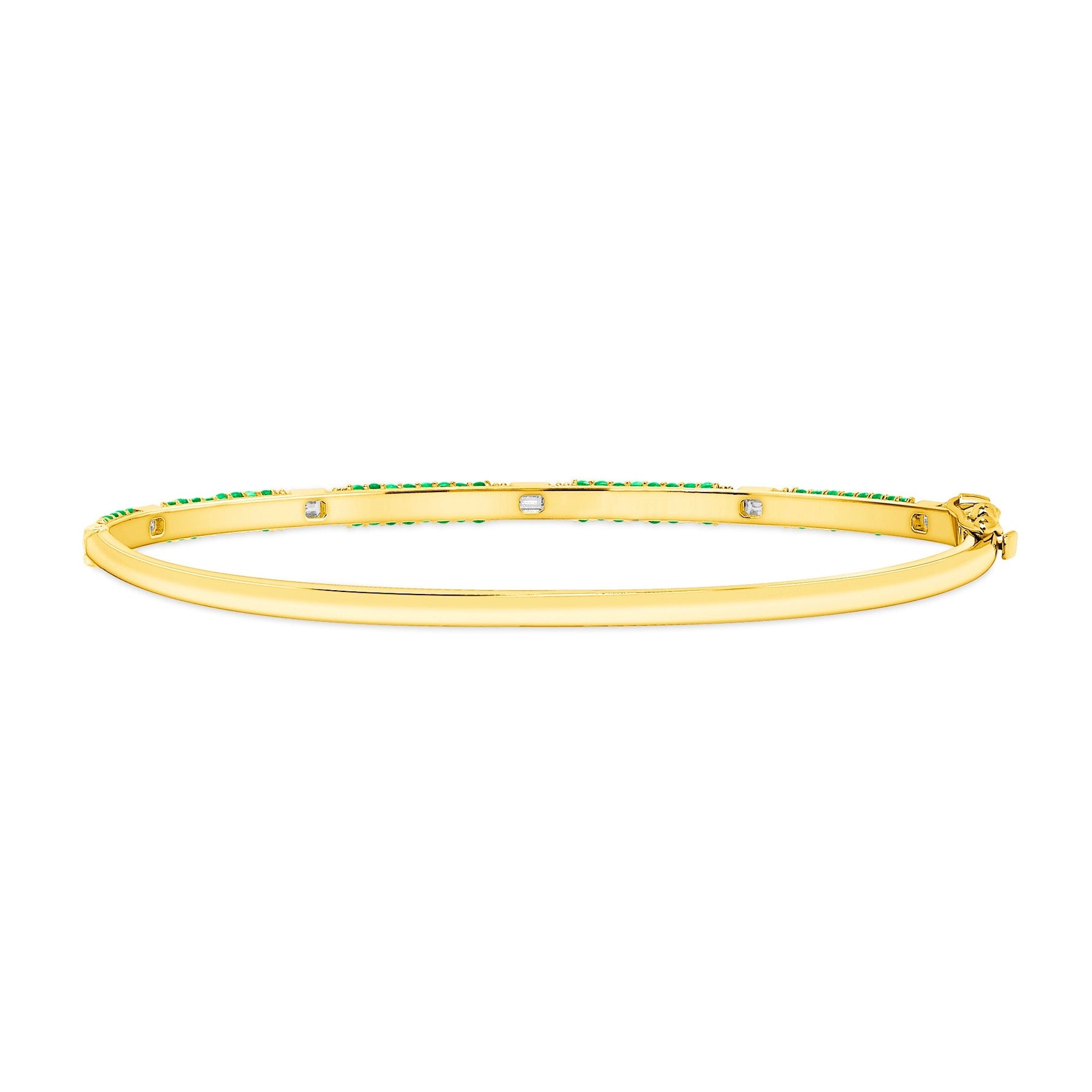 14K Gold Emerald and Diamond Bangle Bangle ABA-20Y-EMD  - Abtin & Co.