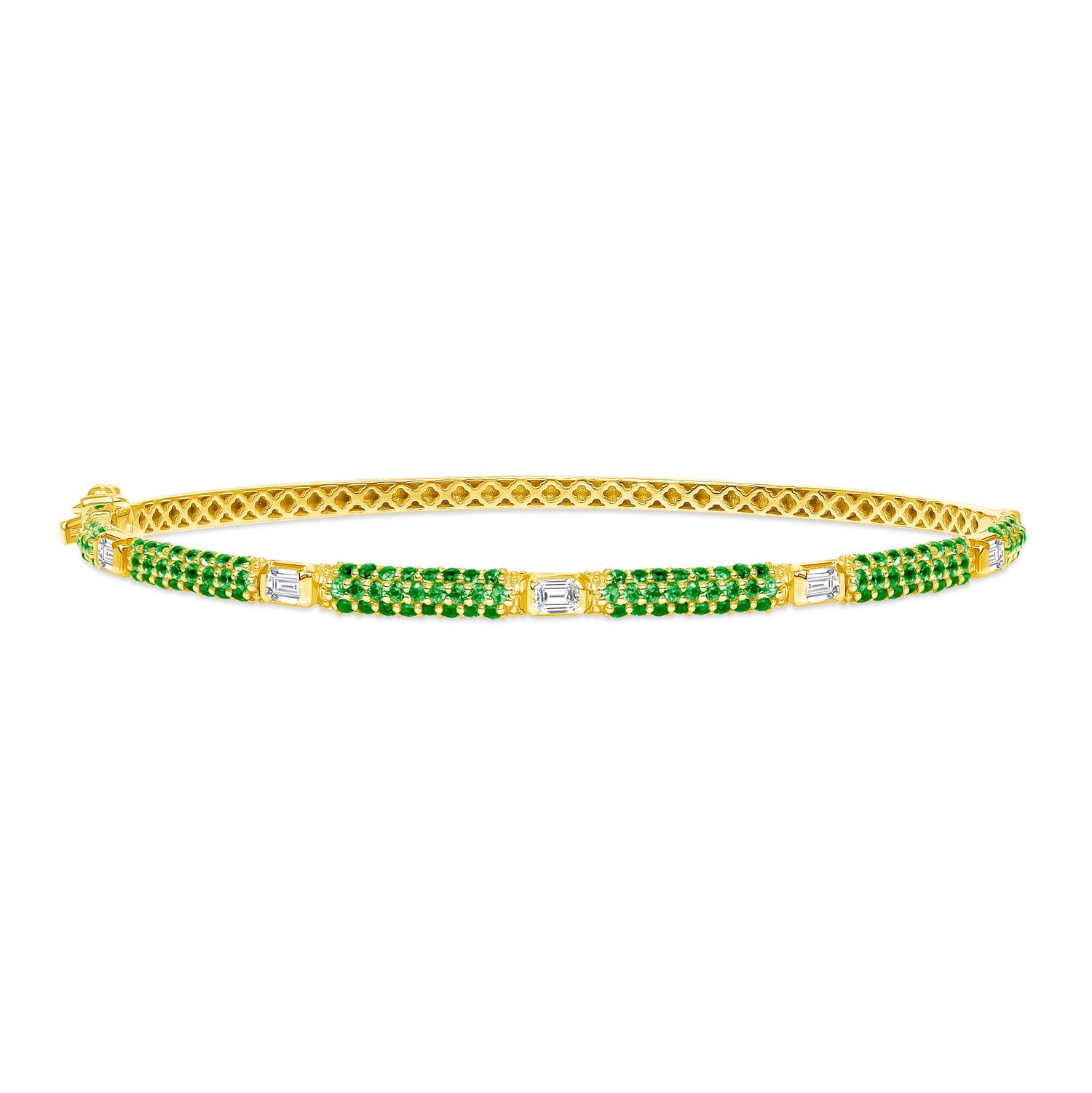 14K Gold Emerald and Diamond Bangle Bangle ABA-20Y-EMD  - Abtin & Co.