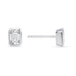 14K Gold Emerald-cut Diamond Stud Earring Earring ABE-139.3W-D  - Abtin & Co.