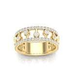 14k Gold floating Diamond Stackable Band Ring ABB-226-D  - Abtin & Co.