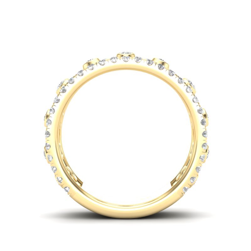 14k Gold floating Diamond Stackable Band Ring ABB-226-D  - Abtin & Co.