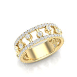 14k Gold floating Diamond Stackable Band Ring ABB-226-D  - Abtin & Co.