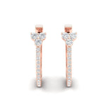 14K Gold Flower Diamond Huggie Earrings Earring ABH-101.1-D  - Abtin & Co.