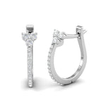 14K Gold Flower Diamond Huggie Earrings Earring ABH-101.1-D  - Abtin & Co.