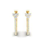 14K Gold Flower Diamond Huggie Earrings Earring ABH-101.1-D  - Abtin & Co.