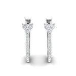14K Gold Flower Diamond Huggie Earrings Earring ABH-101.1-D  - Abtin & Co.