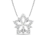 14K Gold Geometric Flower Diamond Pendant Pendant ABP-108-D  - Abtin & Co.