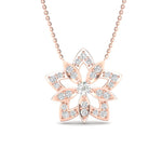 14K Gold Geometric Flower Diamond Pendant Pendant ABP-108-D  - Abtin & Co.
