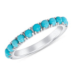 14K Gold Halfway Eternity Turquoise Stackable Band Ring ABB-253.4-TQF  - Abtin & Co.