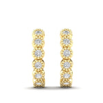 14k Gold Huggie Milgrain Diamond Earrings Earring ABH-107-D  - Abtin & Co.