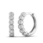 14k Gold Huggie Milgrain Diamond Earrings Earring ABH-107-D  - Abtin & Co.