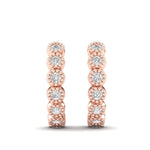 14k Gold Huggie Milgrain Diamond Earrings Earring ABH-107-D  - Abtin & Co.