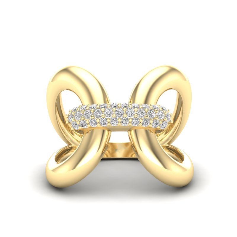 14K Gold Luxe Papillon Diamond Ring Ring ABB-347-D  - Abtin & Co.
