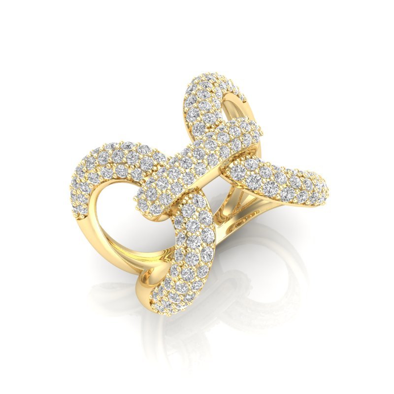 14K Gold Luxe Papillon Diamond Ring Ring ABB-367-D  - Abtin & Co.
