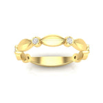14k Gold Marquise Shape Bezel Diamond Wedding Band Stacking Ring Ring ABB-115-D  - Abtin & Co.