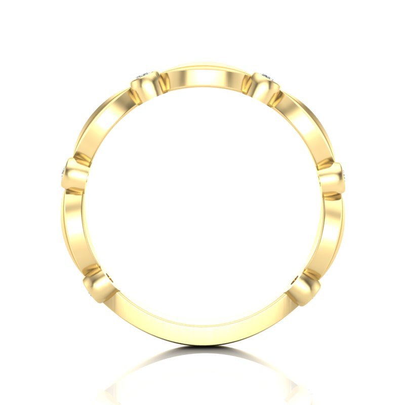 14k Gold Marquise Shape Bezel Diamond Wedding Band Stacking Ring Ring ABB-115-D  - Abtin & Co.