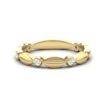 14k Gold Marquise Shape Bezel Diamond Wedding Band Stacking Ring Ring ABB-115-D  - Abtin & Co.