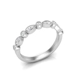 14k Gold Milgrain Pear-shape & Bezel Diamond Stackable Ring Wedding Band Ring ABB-163-D  - Abtin & Co.