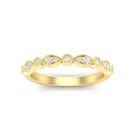 14k Gold Milgrain Pear-shape & Bezel Diamond Stackable Ring Wedding Band Ring ABB-163-D  - Abtin & Co.