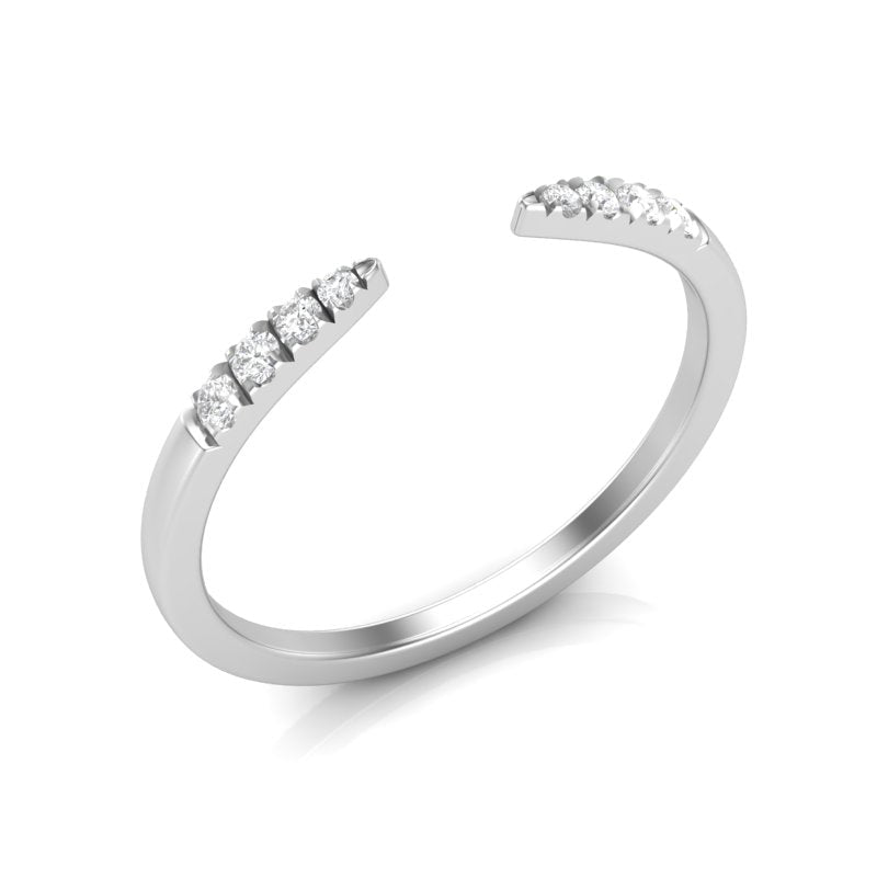 14k Gold Open Minimal Diamond Ring Stacking Band Ring ABB-111-D  - Abtin & Co.