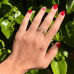 14k Gold Open Minimal Diamond Ring Stacking Band Ring ABB-111-D  - Abtin & Co.