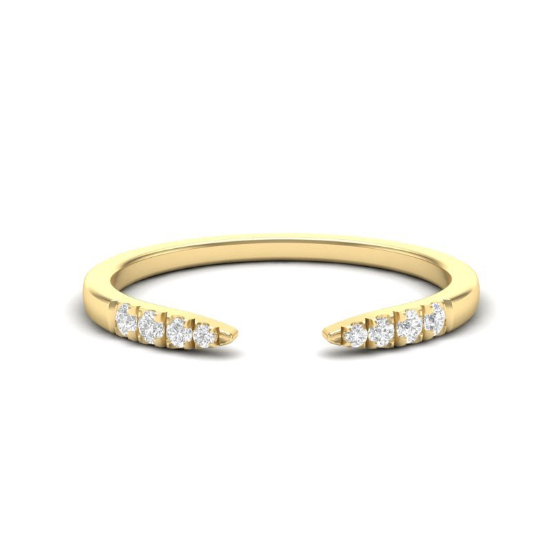 14k Gold Open Minimal Diamond Ring Stacking Band Ring ABB-111-D  - Abtin & Co.