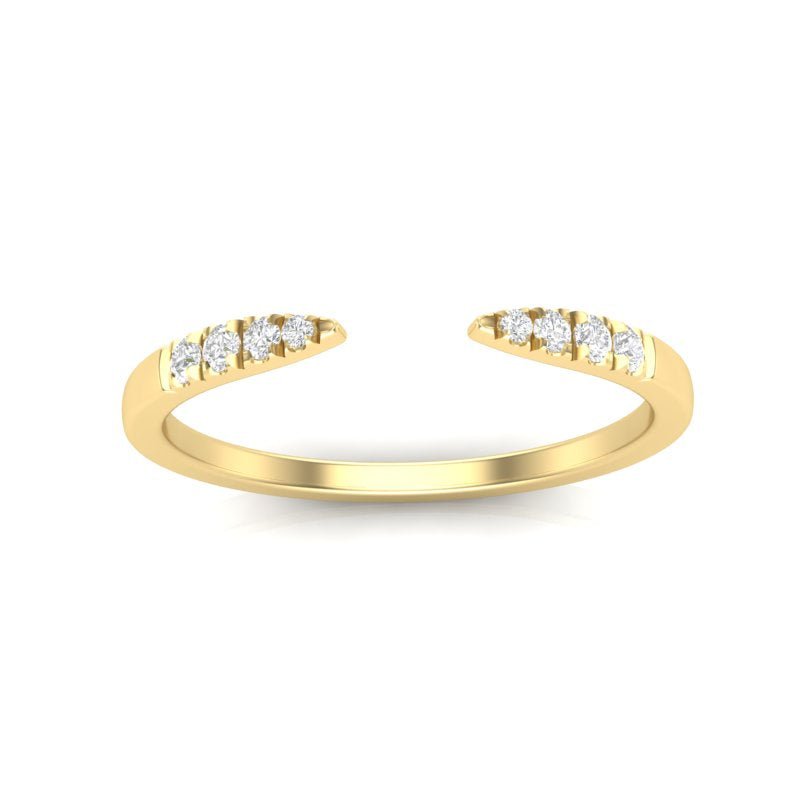 14k Gold Open Minimal Diamond Ring Stacking Band Ring ABB-111-D  - Abtin & Co.