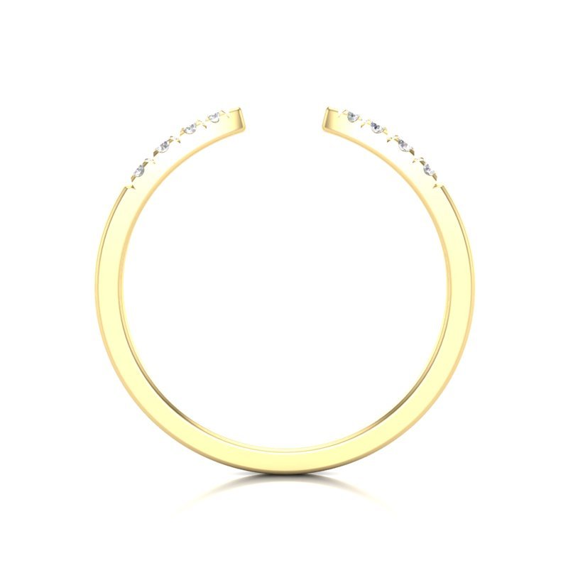 14k Gold Open Minimal Diamond Ring Stacking Band Ring ABB-111-D  - Abtin & Co.