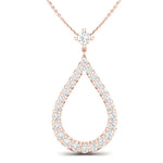 14K Gold Open Pear-Shape Diamond Pendant Pendant ABP-117-D  - Abtin & Co.